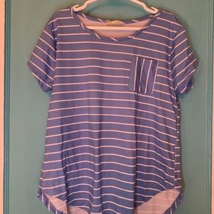 Blue and white striped shirt